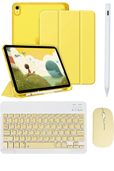 Covpor Apple iPad 11. NESİL A16 ve 10.NESİL 10.9 Uyumlu Flip Kılıf SArı+ Blue...