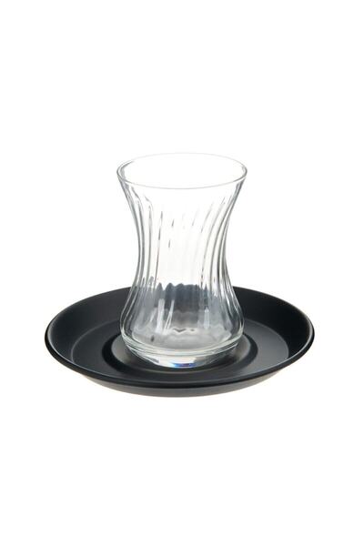 edukkann 6 Pieces Black Metal Tea Plate Wrought Iron Tea Coaster