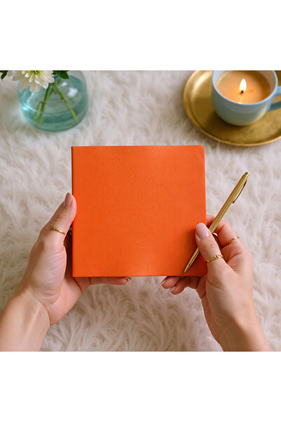 Fark Tanıtım Unlined Notepad – Pu Leather Notepad – 16.5X16.5 Cm, 96 Sheets (192 Pages), 90 Gr Ivory Paper