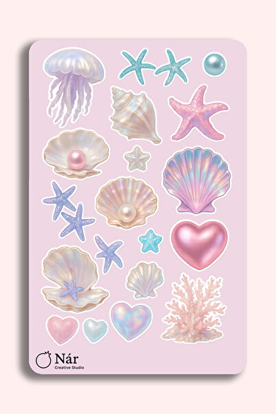 sticker Okyanus Çıkartma Sayfası | Deniz Temalı 1 Adet | Parlak Su Geçirmez |...