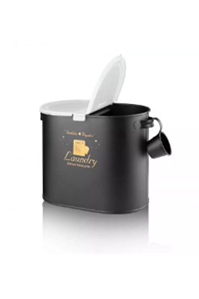 Laundry Metal Iki Bölmeli Plastik Kapaklı Ve Ölçekli Deterjan Kutusu 12 Litre Kapasiteli Lr036