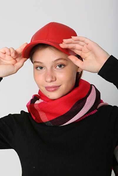 MARBERRY Pălărie roșie din piele artificială pentru femei - șapcă