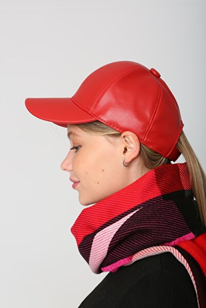 MARBERRY Pălărie roșie din piele artificială pentru femei - șapcă