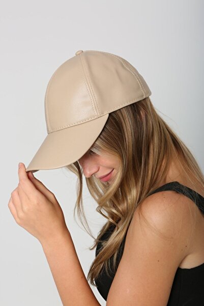 MARBERRY Pălărie de damă bej - șapcă din piele artificială