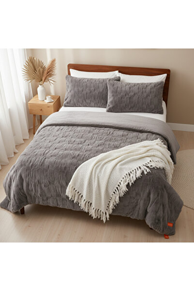 Orange Bed & Bath Tile Winter | 6-Piece Double Faux Fur Winter Duvet Set
