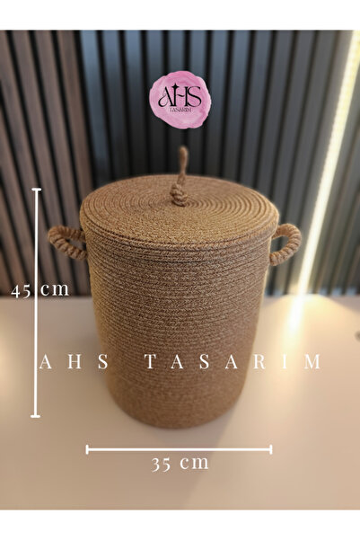 Home Natural Wicker Weave Lid Dirty Laundry Basket - Decorative & Functional