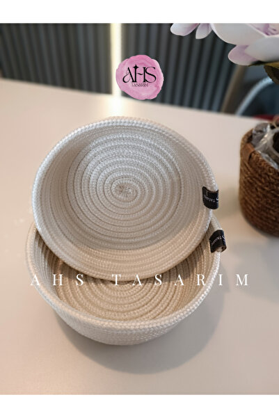 Home Σετ 2 διακοσμητικών και πολλαπλών χρήσεων καλαθιών από πλέγμα με κορδόνι