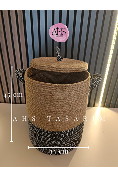 Home Καλάθι άπλυτων ρούχων με φυσικό ψάθινο καπάκι - Διακοσμητικό και λειτουρ...