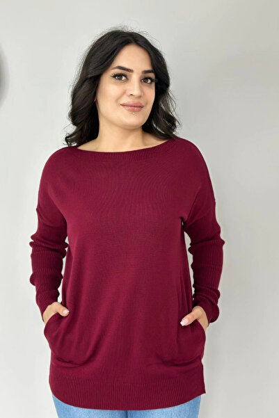 Bİ.GİYSEN بلوزة نسائية منسوجة ذات ملمس ناعم ومرنة من الليكرا بياقة دائرية وجي...