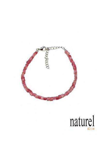 Naturel Tılsım سوار من الحجر الطبيعي مكعب 2.5 ملم من الرودونيت