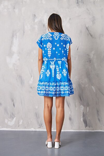 The Champ Clothing The Champ Etnik Desenli Tunik Elbise