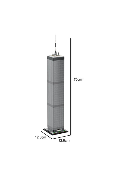 Choice MOC-127129 1998PCS World Trade Center 1:800 Ratio City Iconic Architecture Model MOC-127129 Modular