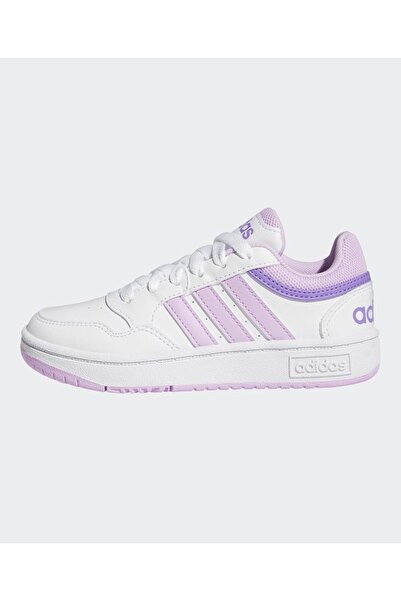 adidas Hoops 3.0 Lace Up Shoes - White & Purple