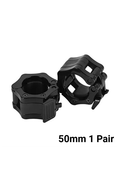 Choice زوج أسود 50 مم، زوج واحد من مشابك الدمبل الآمنة سريعة الفك 25/50 مم، م...