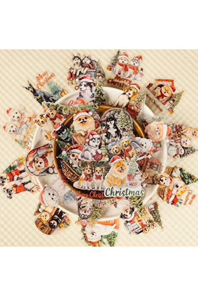 Choice T01042735-56 قطعة 56 قطعة ملصقات كرتونية جديدة لعيد الميلاد على شكل كل...