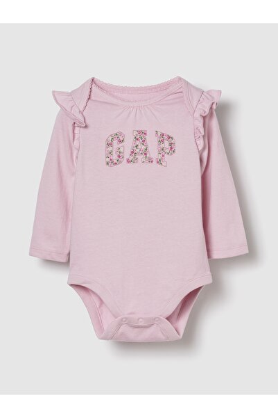 GAP Bebek Pembe Organik Pamuk Logo Bodysuit