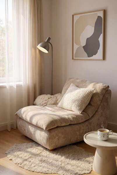 JOJO HOME Fotoliu Premium Lounge, HD Foam, L x l x h: 80 x 100 x 74 cm, Bej