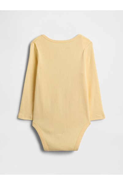 GAP Bebek Sarı Grafik Desenli Bodysuit
