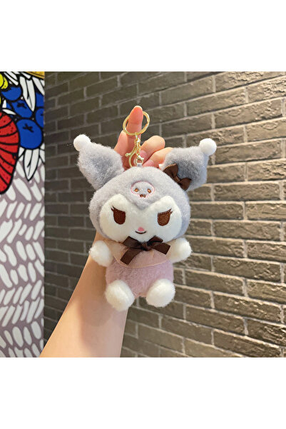 Miniso black Plush keychain anime accessory pendant keychain Hello Kitty keychain bag pendant Toys, suitabl