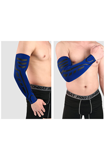 Choice أكمام ذراع ضاغطة رياضية زرقاء مقاس M قطعة واحدة - أكمام رياضية ورماية للشباب والرجال والنساء - كرة القدم والبيسبول