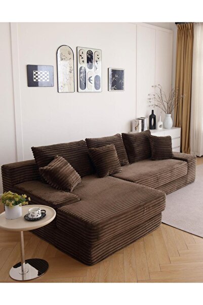 JOJO HOME Canapea Serenity Velvet, Spuma HD, L x l x h: 270 x 170 x 70 cm, Maro