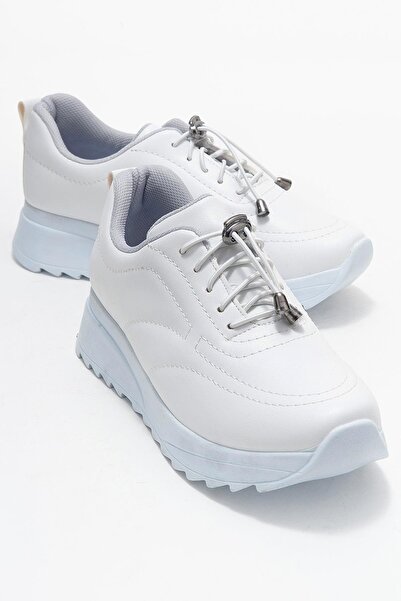 CCWAY AYAKKABI Pantofi sport elastici cusut pentru femei ALB ALB