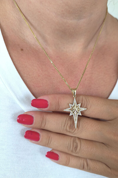 Aslı Gold Taşlı Altın Kuzey Yıldızı Kolye