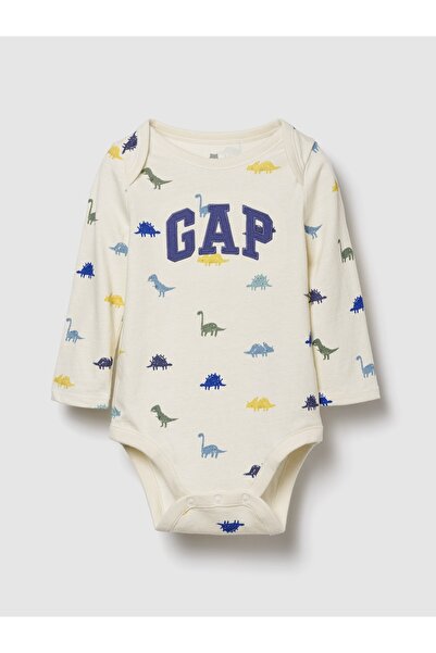 GAP Bebek Krem Organik Pamuk Logo Bodysuit