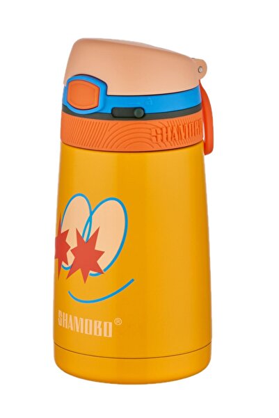 Shamobo طقم من 2 ترمس فولاذي مع شفاطة 350 مل - عزل حراري لمدة 6 ساعات-