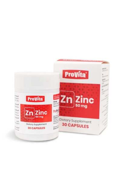 provita - مكمل غذائي من الزنك بتركيز 50 ملغ، 30 كبسولة
