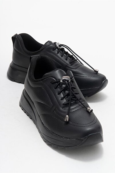 CCWAY AYAKKABI Pantofi sport elastici cusut pentru femei NEGRU NEGRU