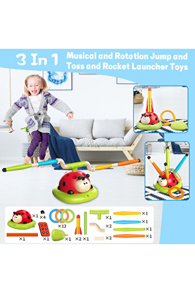 Choice YKS-296y 4 Styles Ladybug Machine Ferrule Jump Rocket Launcher Toy Spo...