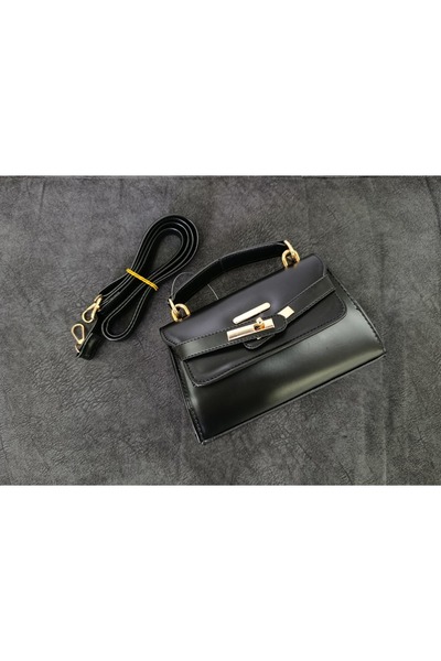 Metro Ayakkabı Siyah yumuşak deri el ve omuz çantası