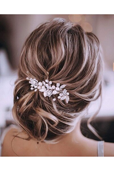Unicra Accesorii de păr pentru mireasă cu perle și cristale pentru nunți și a...