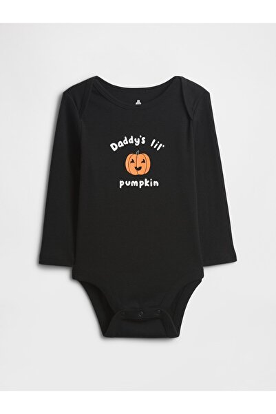 GAP Bebek Siyah Grafik Desenli Bodysuit