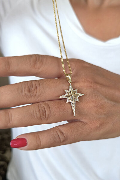Aslı Gold Taşlı Altın Kuzey Yıldızı Kolye