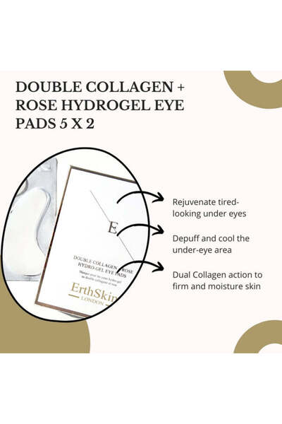 Erth Skin London Double Collagen + Rose Hydro-Gel Eye Pads 5 x 2