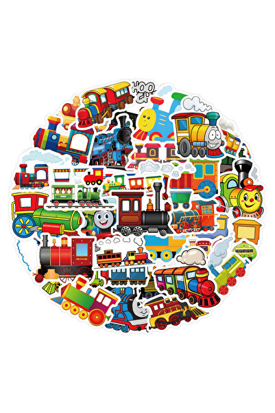 Choice 60 قطعة من ملصقات قطار الكرتون لحقيبة السفر ولوح التزلج والكمبيوتر الم...