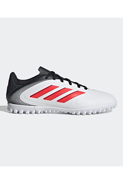 adidas حذاء كرة قدم COPA PURE III CLUB Turf للأطفال - أبيض/أحمر فاقع