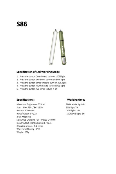 ZTARX Inflatable LED Light Tube, White and Multicolor, Solar Powered and USB Charging, Built-in Battery