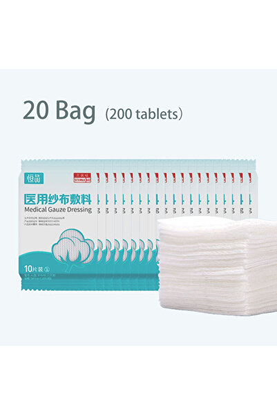 Choice 20 كيسًا 200 قرص 10-1000 قطعة شاش طبي معقم ضمادة الجروح القتالية المرق...