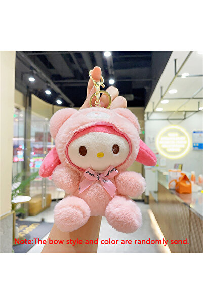 Miniso 1Pcs-Melody Sanrio Plush Cinnamoroll Keychain Cute Melody Figure Dolls Keyring Schoolbag Accessories