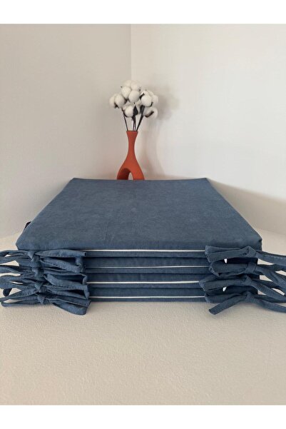 Bykutlay 40*40*2,5 SÜNGERLİ,FERMUARLI,BAĞCIKLI SANDALYE MİNDERİ