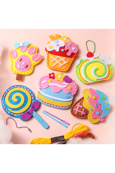 Choice مجموعة خياطة كعكة الحلوى اللطيفة DIY - مجموعة حرفية مكونة من 6 قطع من سحر المحفظة | هدية إبداعية مصنوعة يدويًا ل...