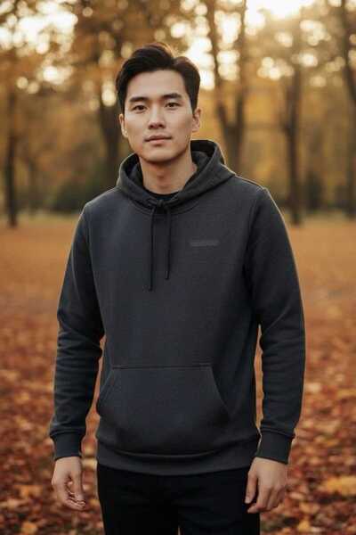 Voltaj Ανδρικό φούτερ Gavi με κουκούλα ανθρακί