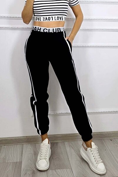 FashionForYou Παντελόνι με βαμβακερή επένδυση, MOVEN Club και ψηλή μέση, μαύρο