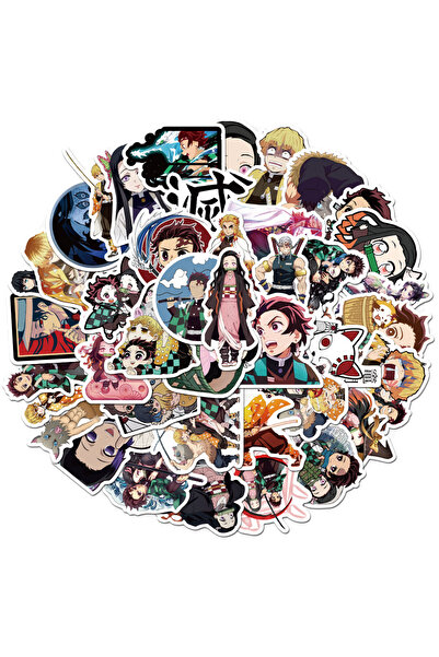 BANDAI 50 قطعة من ملصقات الرسوم المتحركة لقاتل الشياطين على الكتب والأمتعة وا...