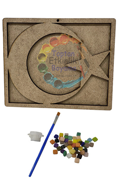 toptanetkinlikboyama Türk Bayrağı Mozaik Baz + Mozaik Taş Seti – Ay Yıldız Fi...