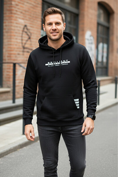 Voltaj Ανδρικό φούτερ Fern με κουκούλα Μαύρο