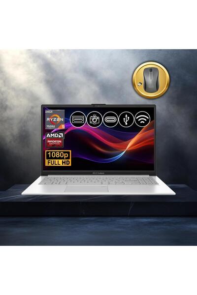 ASUS Vivobook Go 15 Ryzen5-7520U 8GB 1TB Nvme SSD E1504FA-BQ1741 Atl6 15.6" FreeDos Notebook+Mouse